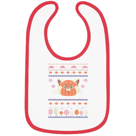 Disneyss And Pixars Turning Red Panda Ugly Christmas Sweater Bibs