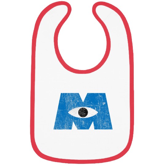 Disney Pixars Monsters Inc Distressed Cyclops Blue Logo Bibs