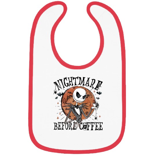 Jack Skellington Nightmare Before Coffee Bibs, Disney Halloween Bibs