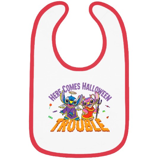 Disneyss Stitch Angel Here Comes Halloween Trouble Bibs