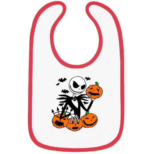 Jack Skellington Pumpkin Face Bibs, Halloween Disney Bibs