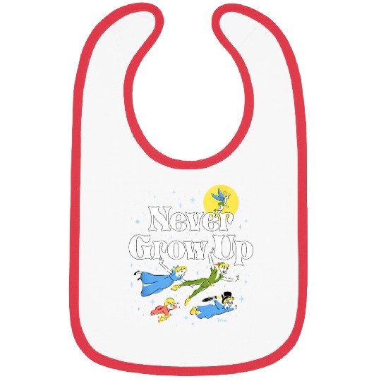 Vintage Never Grow Up Peter Pan Bibs, Disney Peter Pan Bibs