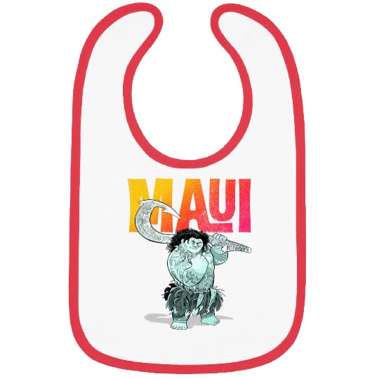 Disney Moana Maui Gradient Text Tough Pose Portrait Bibs