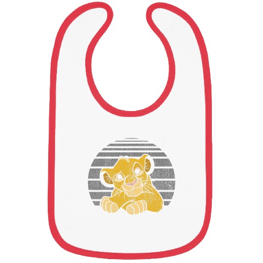 Disney Lion King Young Simba Distressed Stripes Bibs