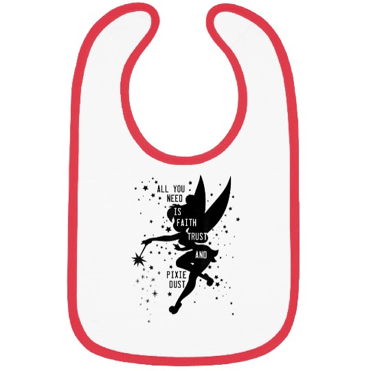 Disneyss Peter Pan Tinker Bell Pixie Dust Vintages Silhouette Bibs