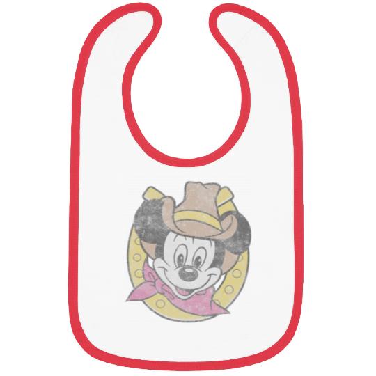 Disney Mickey Cowboy Classic Horseshoe Hat Bibs