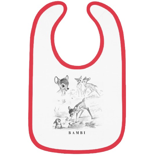 Disney Bambi And Friends Faline Thumper Distressed Sketch Bibs