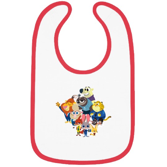 Disney Zootopia The Gang Is All Here Group Shot Portrait Bibs