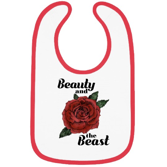 Disneyss Beauty The Beast Red Rose Graphic Bibs