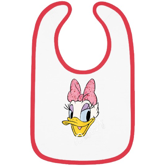 Disneyss Daisy Duck Sassy Glamorous Speckled Bow And Name Bibs