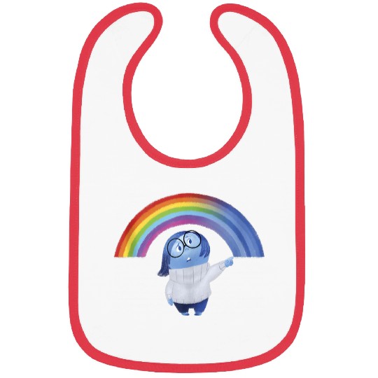 Disneyss Pixars Inside Out Sadness Rainbow Blue Gradient Logo Bibs