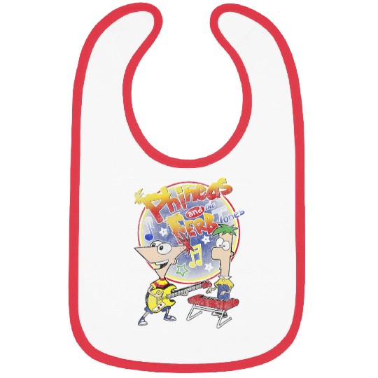 Disney Phineas And Ferb-Tones Distressed Band Logo Bibs