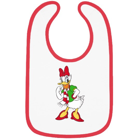 Disneyss Daisy Duck Red And Green Holiday Bibs