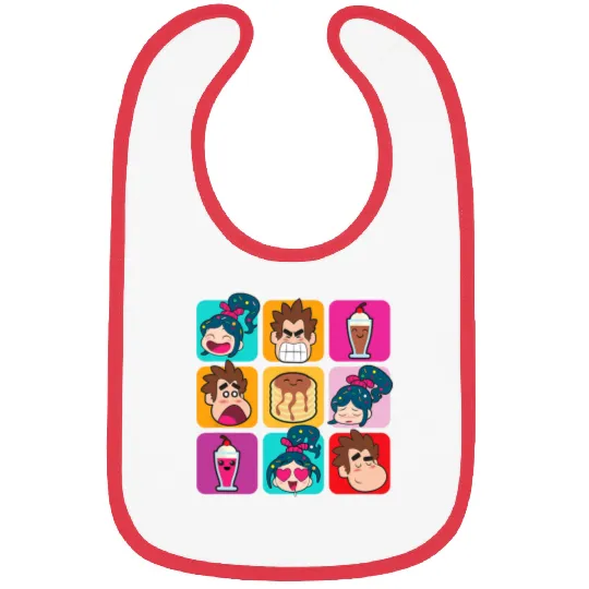 Disney Wreck-It Ralph Vanellope Ralph & Desserts Panels Bibs