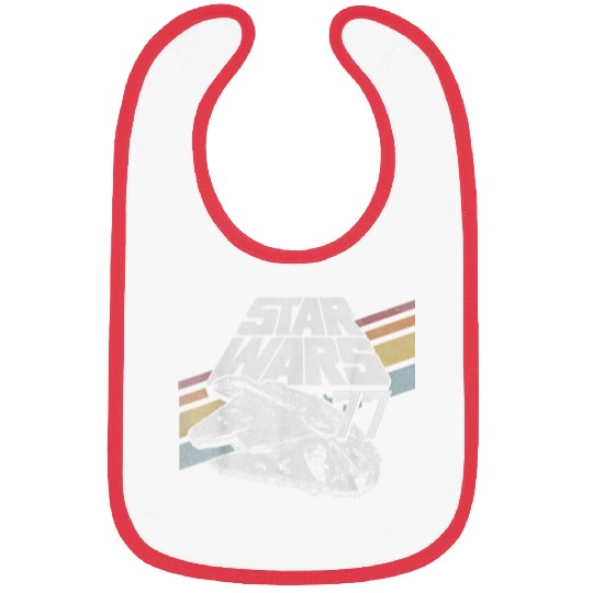 Star Warss Millennium Falcon 77 Retro Diagonal Stripe Disneyss+ Bibs