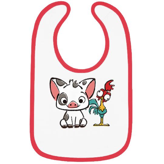 Disneyss Moana Pui Hei Hei Left Chest Graphic Bibs