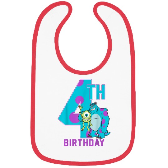 Disneyss Pixars Monsters Inc Mike Sully Happy 4th Birthday Bibs