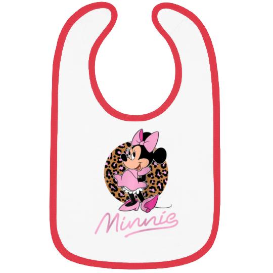 Disney - Minnie Leopard Print Raglan Baseball Tee Bibs