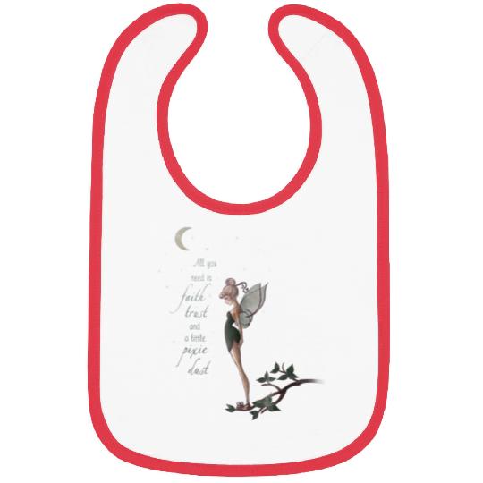 Disneyss Peter Pan Tinker Bell Moon Quote Art Graphic Bibs