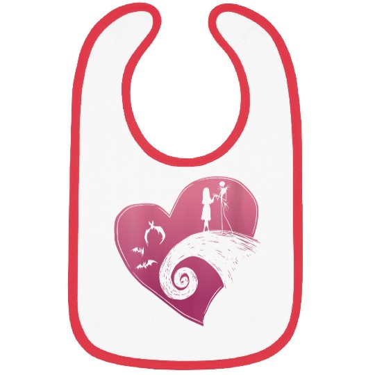 Disneyss The Nightmare Before Christmas Jack And Sally Heart Bibs