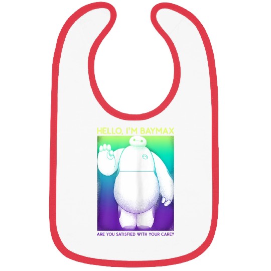 Disneyss Big Hero 6 Baymax Hello Wave Colorful Graphic Bibs