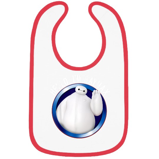 Disneyss Big Hero 6 Baymax Wave Hello Circle Graphic Bibs