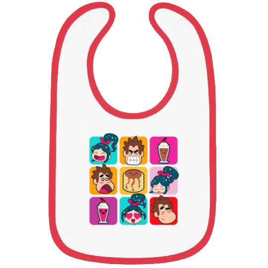Disney Wreck-It Ralph Vanellope Ralph & Desserts Panels Bibs