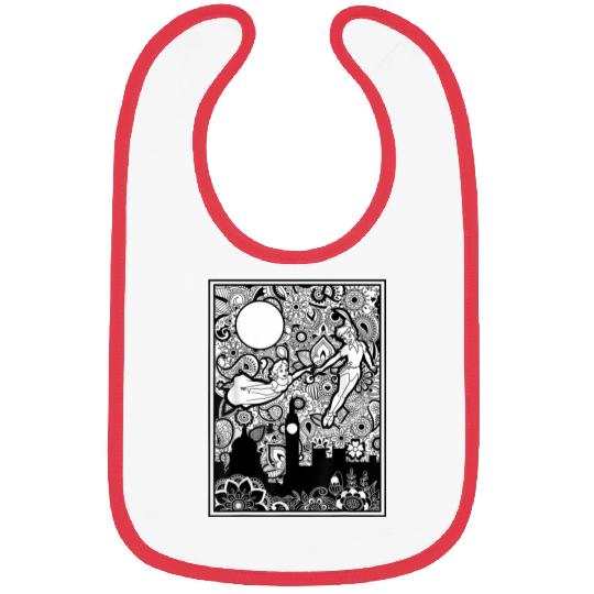 Disneyss Peter Pan And Wendy Paisley Flying Poster Bibs