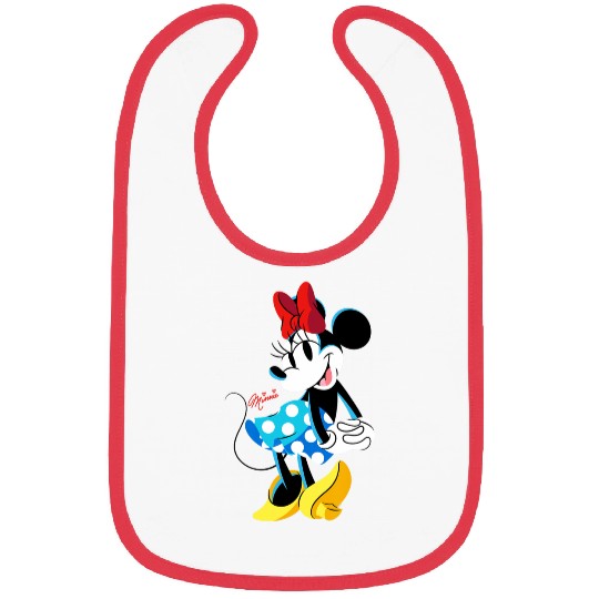 Disney Minnie Mouse Polka-Dot Skirt Cute Retro  Pose Bibs