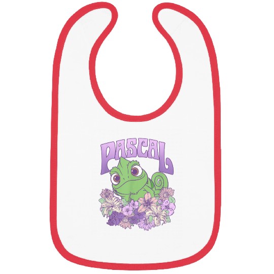 Disney Tangled Cute Pascal Floral Pastel Big Che Bibs