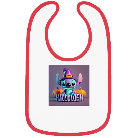 3D Cute Purple And Blue Disneys Stitch 7396 Bibs