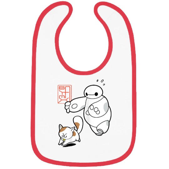 Disney Big Hero 6 Baymax Chasing Mochi Cute Shot Bibs