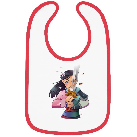Disney Mulan Anime Half Girl Half Warrior Graphic Bibs