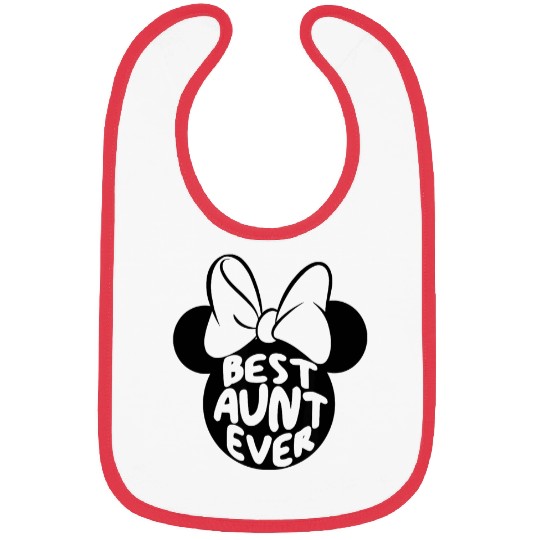 Disney Minnie Mouse Cute Best Aunt Ever Big Ches Bibs