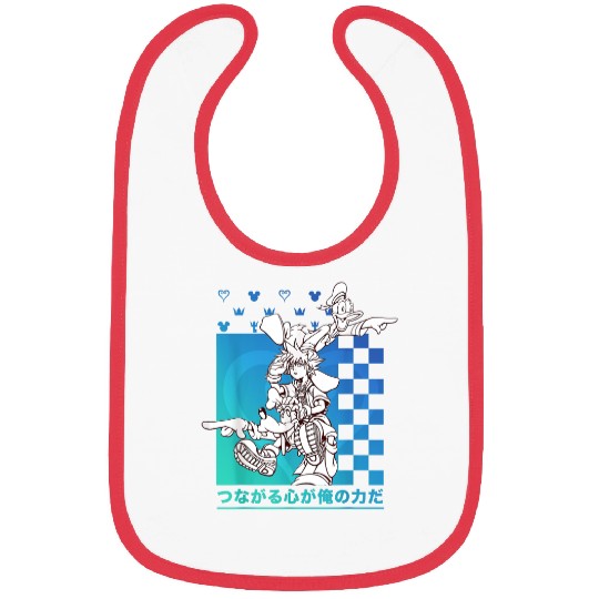 Disney Kingdom Hearts Sora Donald Goofy Kanji Ch Bibs