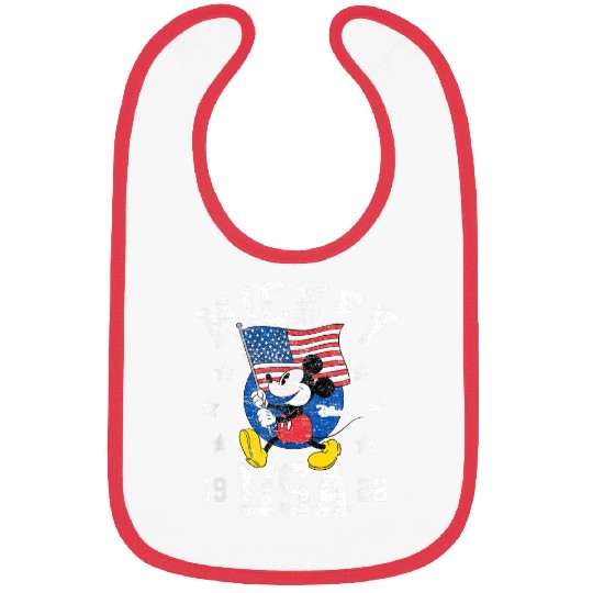 Disney Mickey Waving Flag USA Bibs