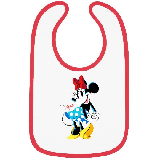 Disney Minnie Mouse Polka-Dot Skirt Cute Retro  Pose Bibs