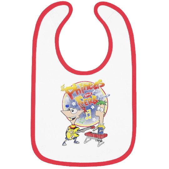 Disney Phineas And Ferb-Tones Distressed Band Logo Bibs