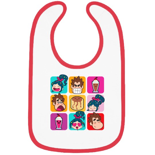 Disney Wreck-It Ralph Vanellope Ralph & Desserts Panels Bibs