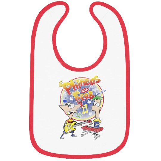 Disney Phineas And Ferb-Tones Distressed Band Logo Bibs