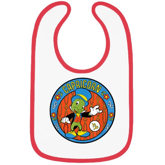 Disneyss Pinocchio Jiminy Cricket Zodiac Capricorn Bibs
