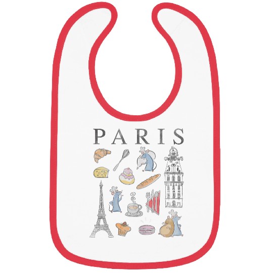 Disney Pixar Ratatouille Paris Food Places Collage Bibs