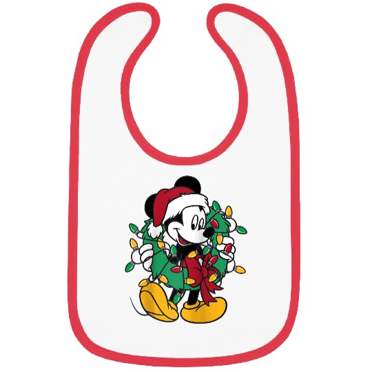 Disney Mickey Mouse Christmas Lights Raglan Baseball Tee Bibs