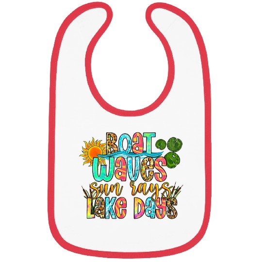 Boat Waves Sun Rays Aint Nothing Like Lake Days Retro Sun Bibs