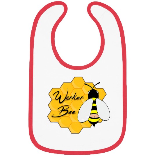 Worker Bee Funny Honey Bee On Honeycomb Bee Keeper Humor Bibs