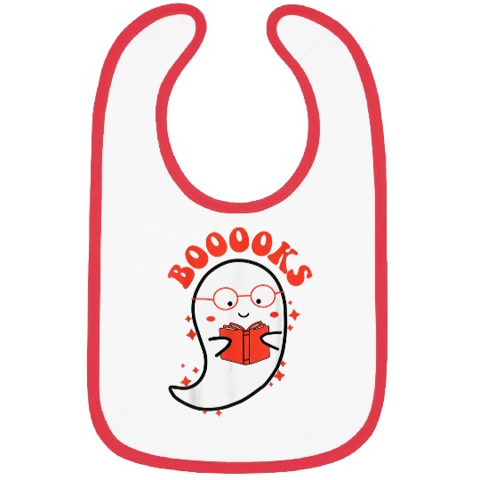 Cute ghosts Book Reading School Funny Halloween Bibs