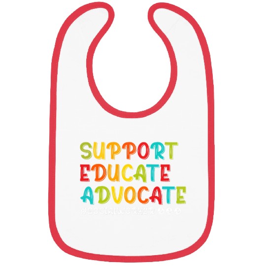 Support Educate Advocate Proud Social Worker Bibs