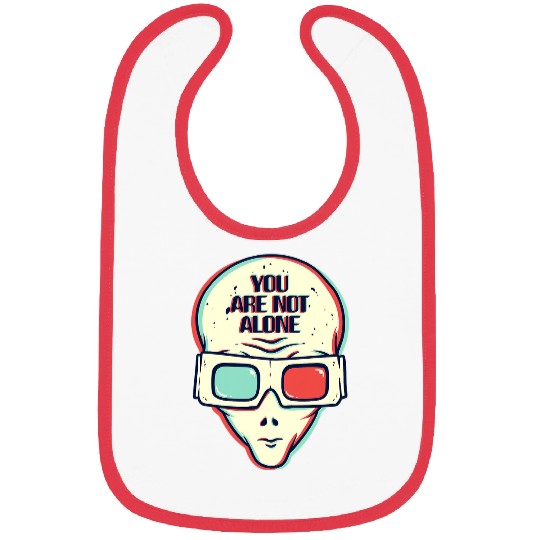 Aliens You Are Not Alone Glitchcore UFO Alien Face with Sunglasses50 Bibs