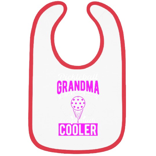 Grandma Pickleball Player Racket Pickle Sport Net Pickle 2 Bibs