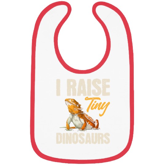 Bearded Dragon Funny Lizard Reptile I Raise Tiny Dinosaurs Bibs